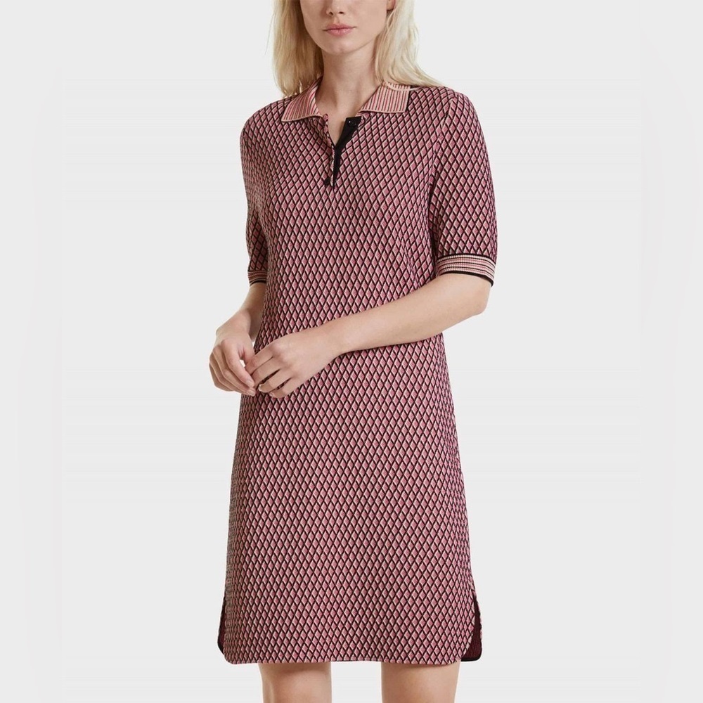 🎀 MARC CAIN POLO DRESS " KNITTED IN GERMANY" short sleeve collared small